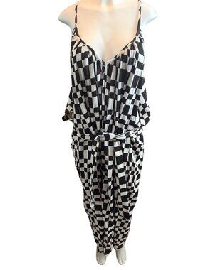 Mara Hoffman Sydney Fair Trade Black & White Checkered Maxi Dress 3X Organic Cot